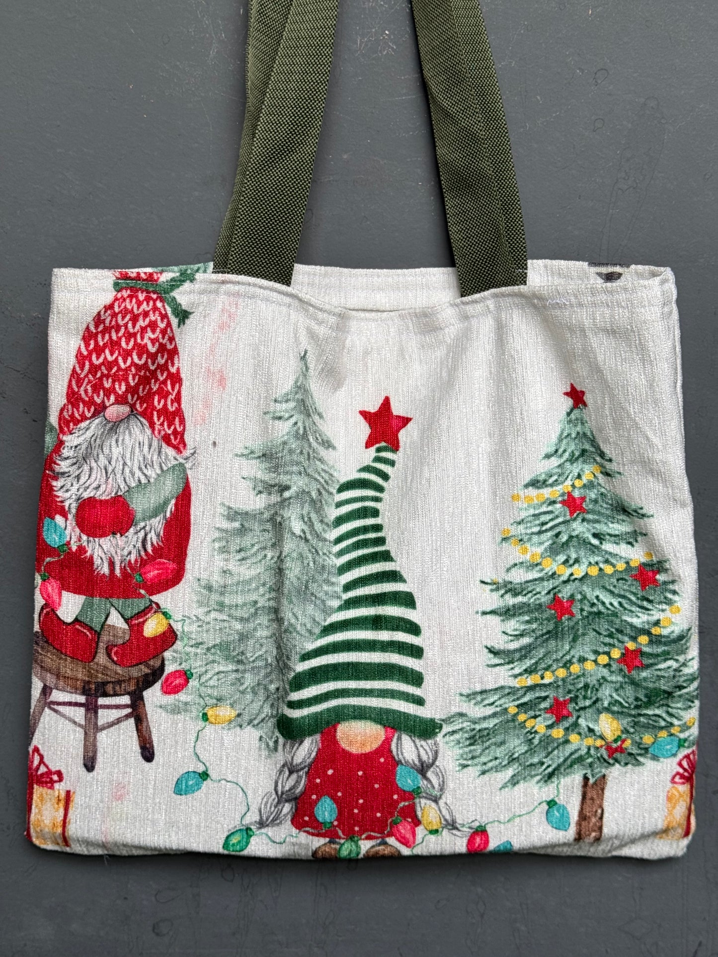 Christmas theme printed tote bag