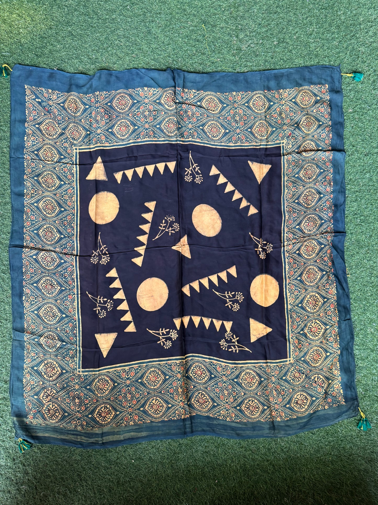 Scarf - hand block printed Ajrakh on soft modal