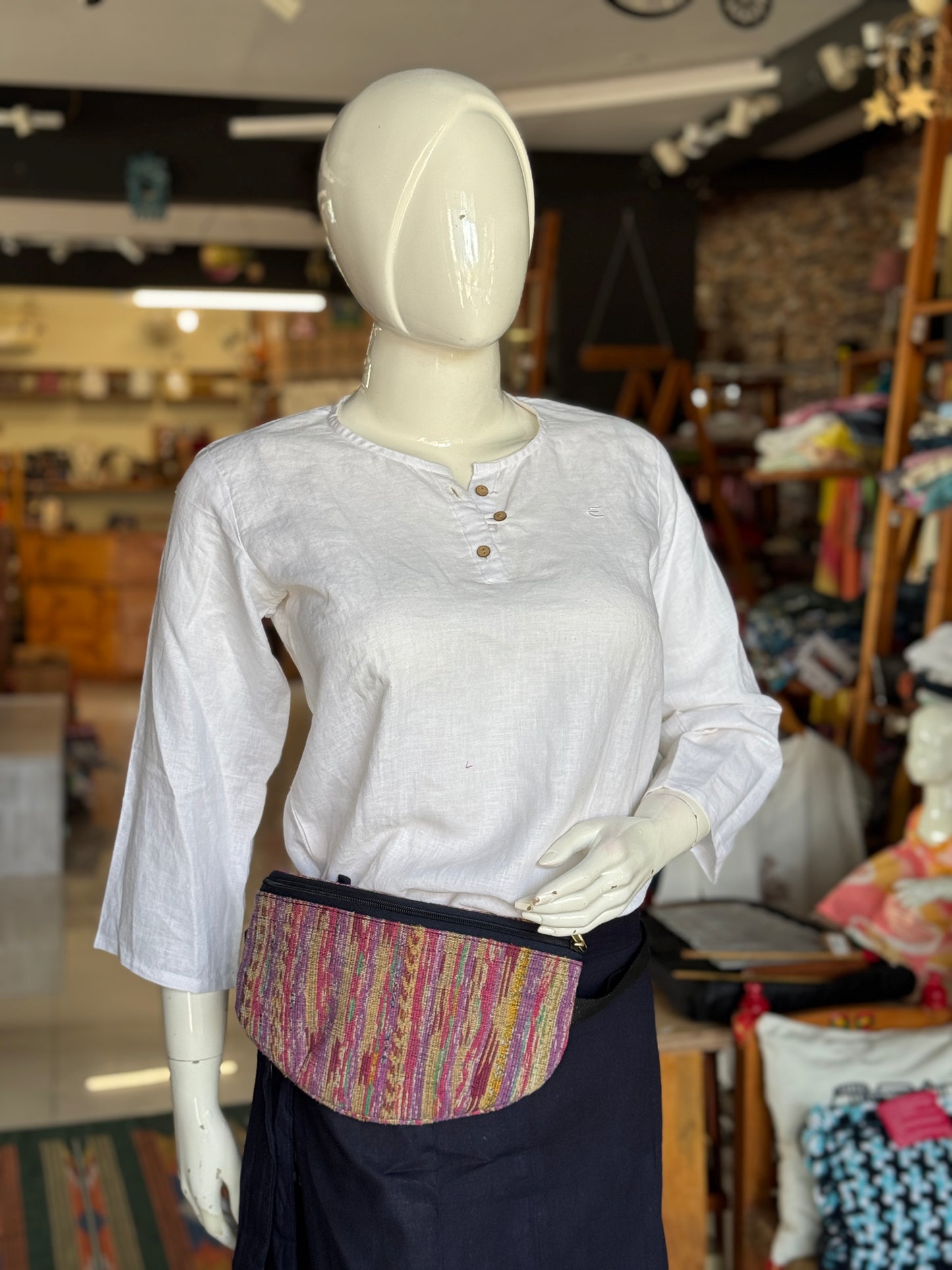 Fanny pouch in handwoven khesh - your travel buddy - multiple colors