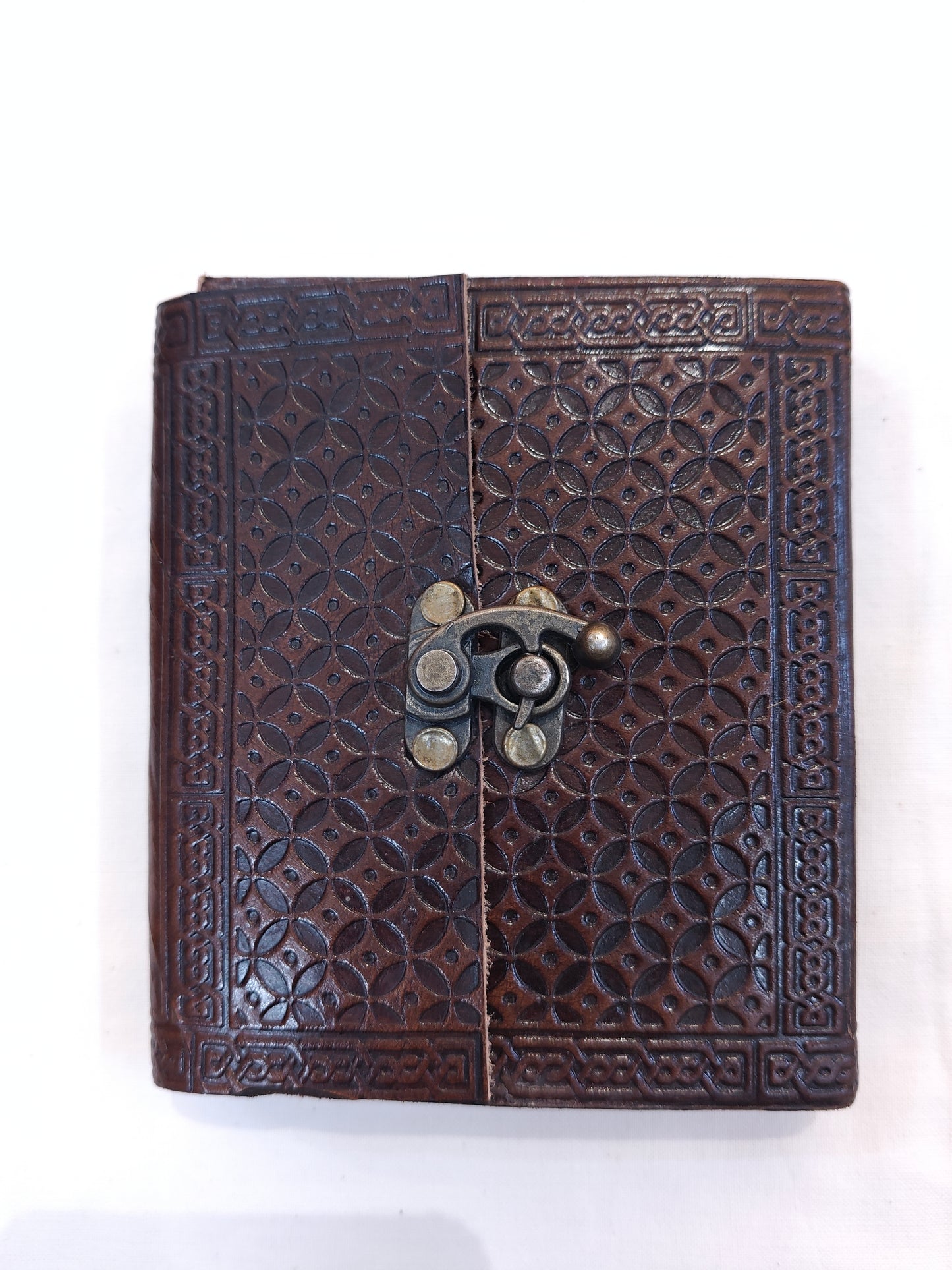 Leather embossed handcrafted notebook with thick handmade papers