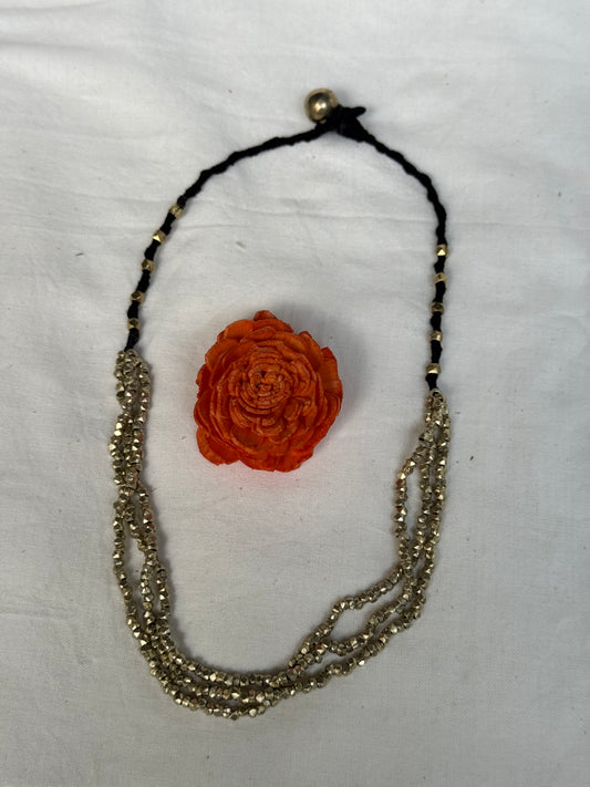 3 layered dokra brass beads neckpiece - click to see finish options