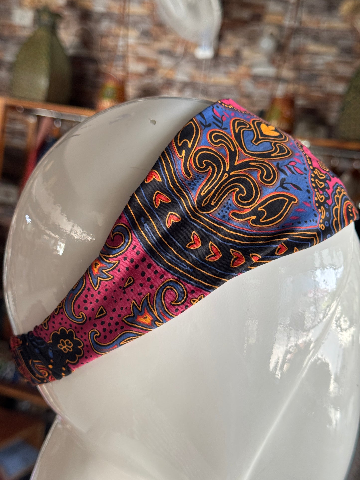 Printed Unisex cotton Head band with elastic