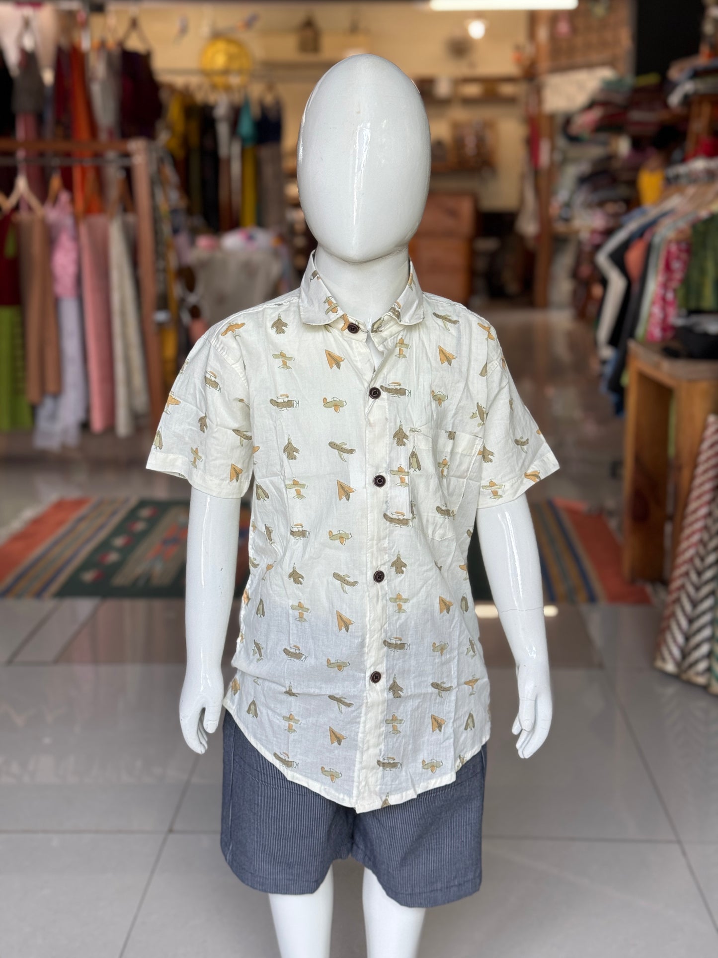 Cute prints cotton half sleeves shirt for boys - click to see prints options