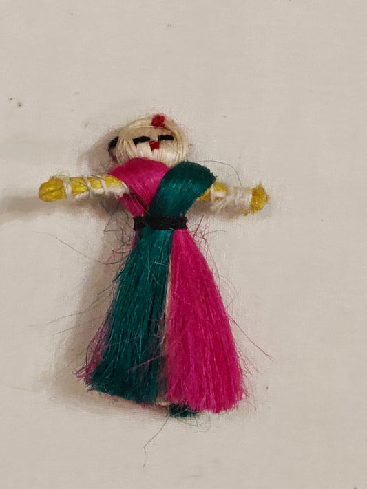 Jute upcycled colorful dolls - unleash your creativity -  bag charms / key rings / Tassles / earrings etc