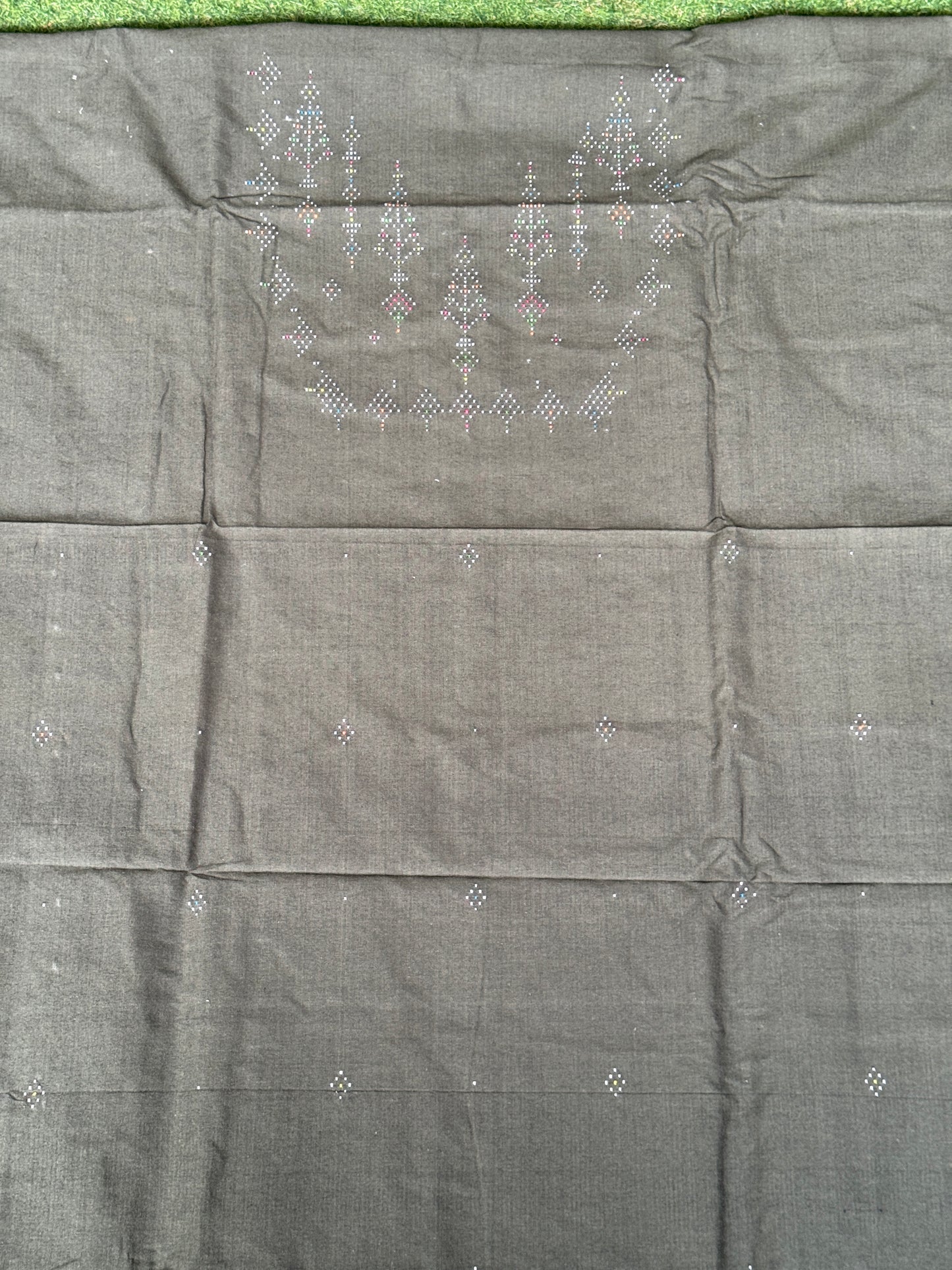 Tangaliya dot weave handwoven soft cotton unstitched kurti fabric - color and design options available