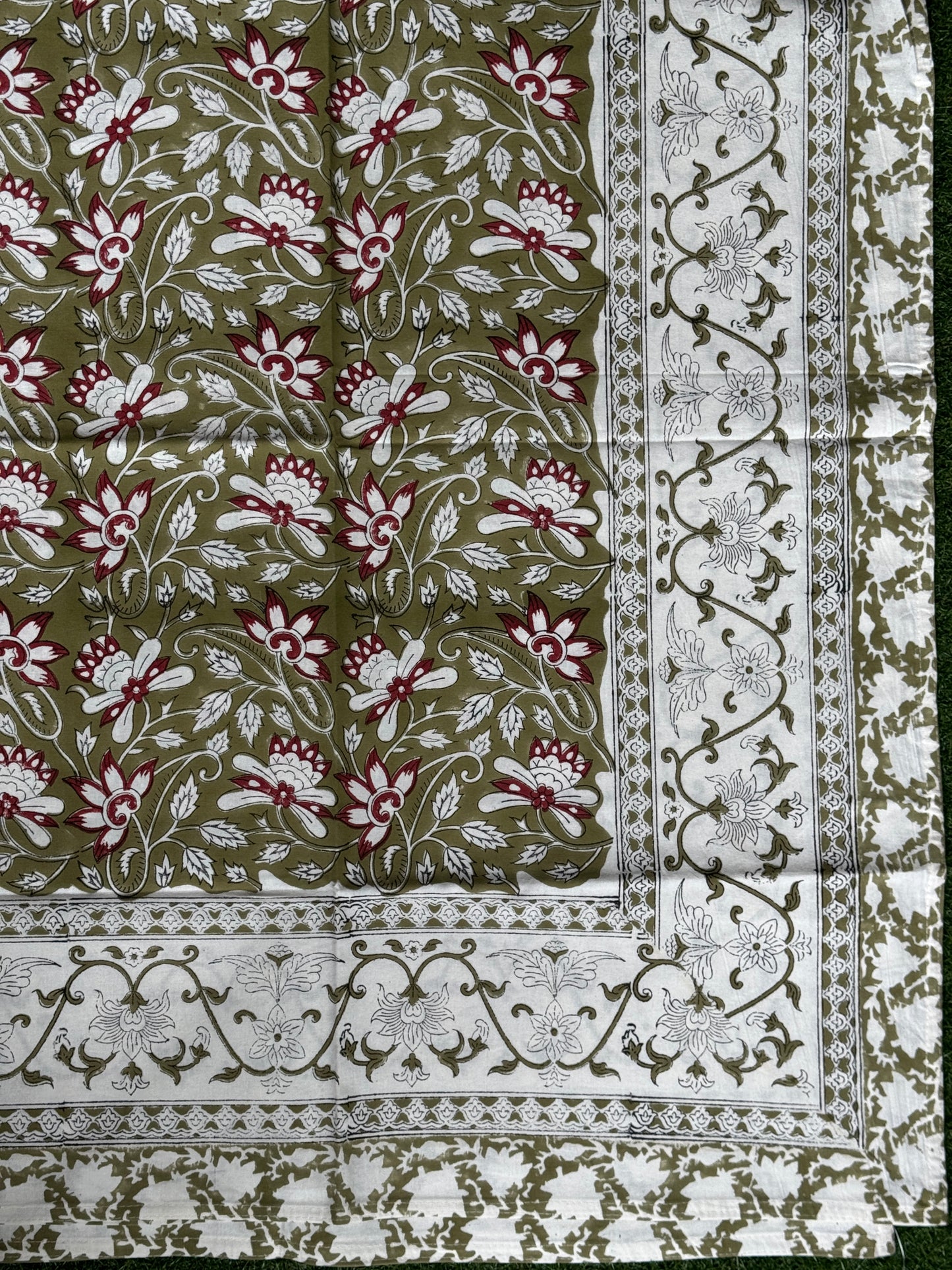 Single bedsheet / blanket in hand block printed pure cotton - multiple designs available
