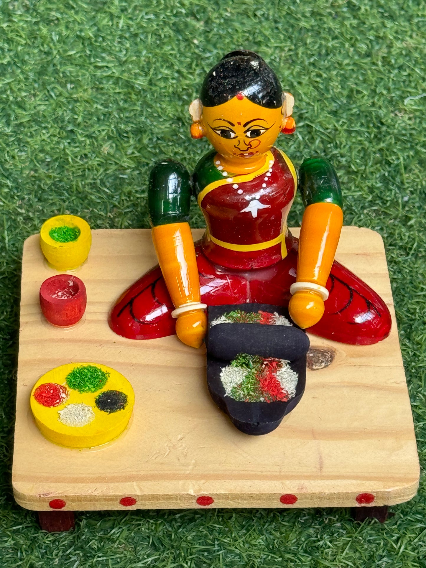 Daily life scenes Etikoppaka Wooden handicraft decor