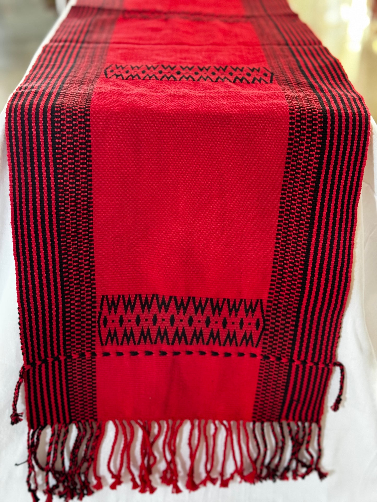 Handwoven thick cotton table runner from the looms of NorthEast India