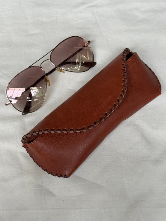 Leather handcrafted goggles / spectacles case - color options available