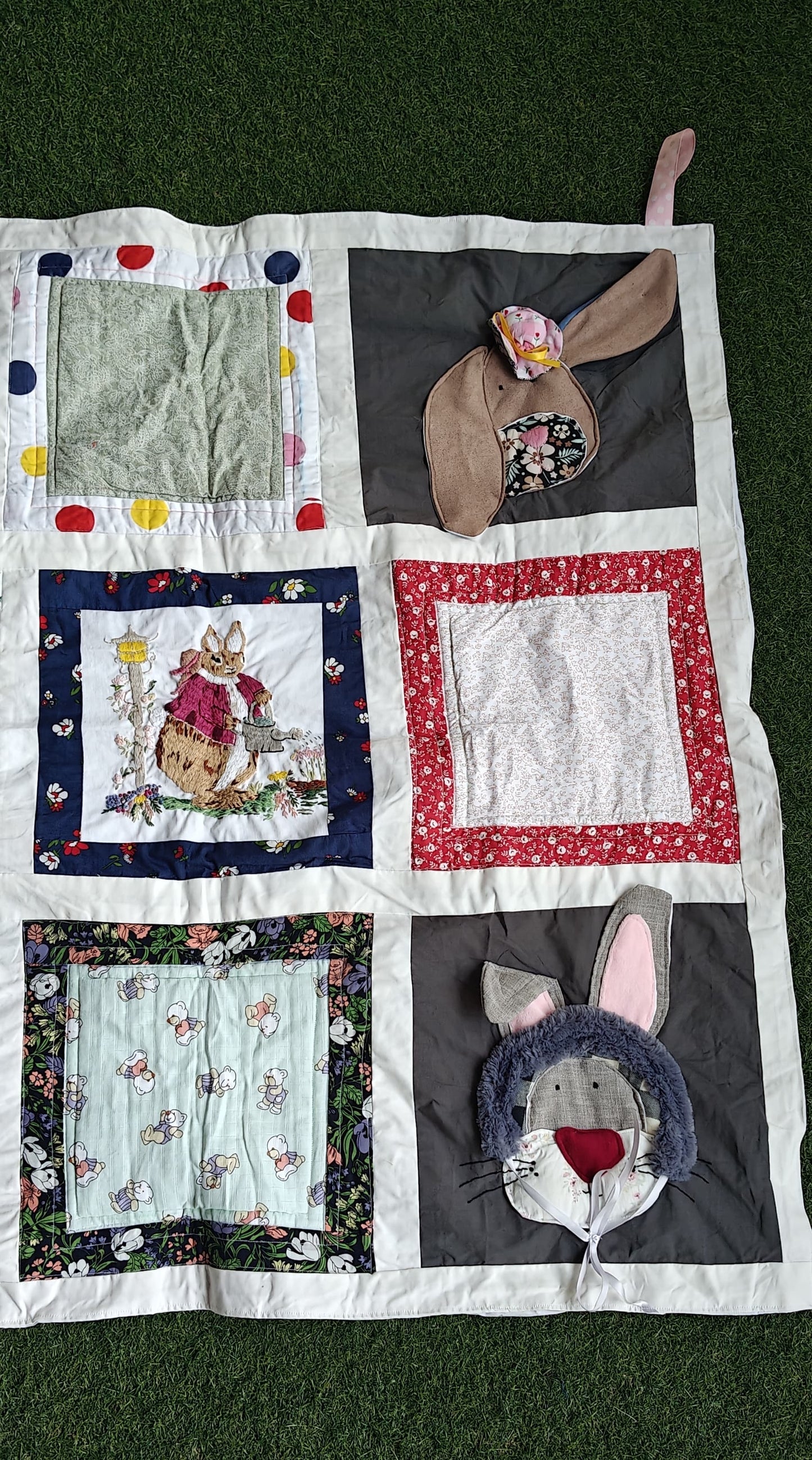 Patchwork cute hand made cotton quilts / play mats / wall decor for children - design options available