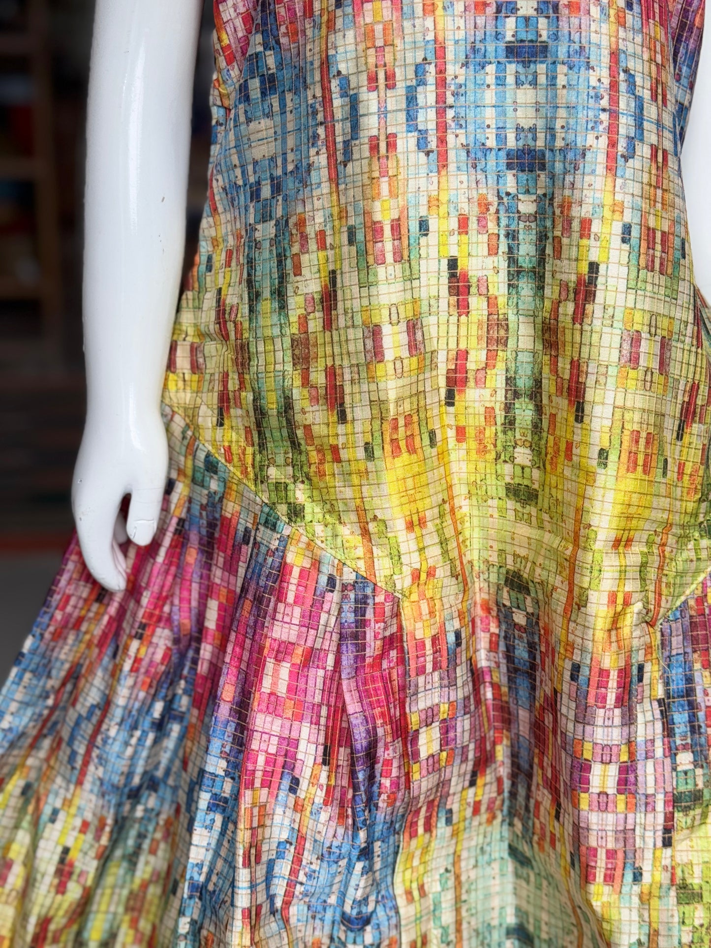 Colorful digital printed designer dress for girls