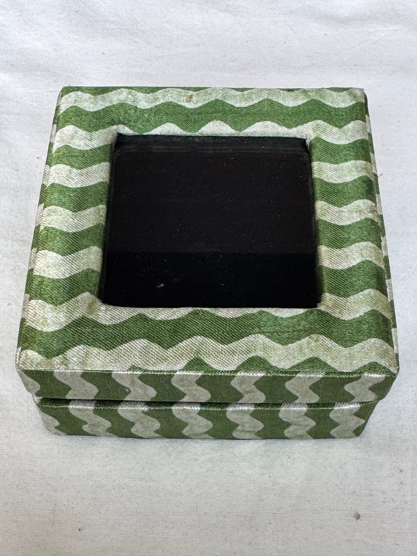 Finger rings / Ear rings organizer / gift box - hand block printed fabric wrapped box handcrafted with see through top