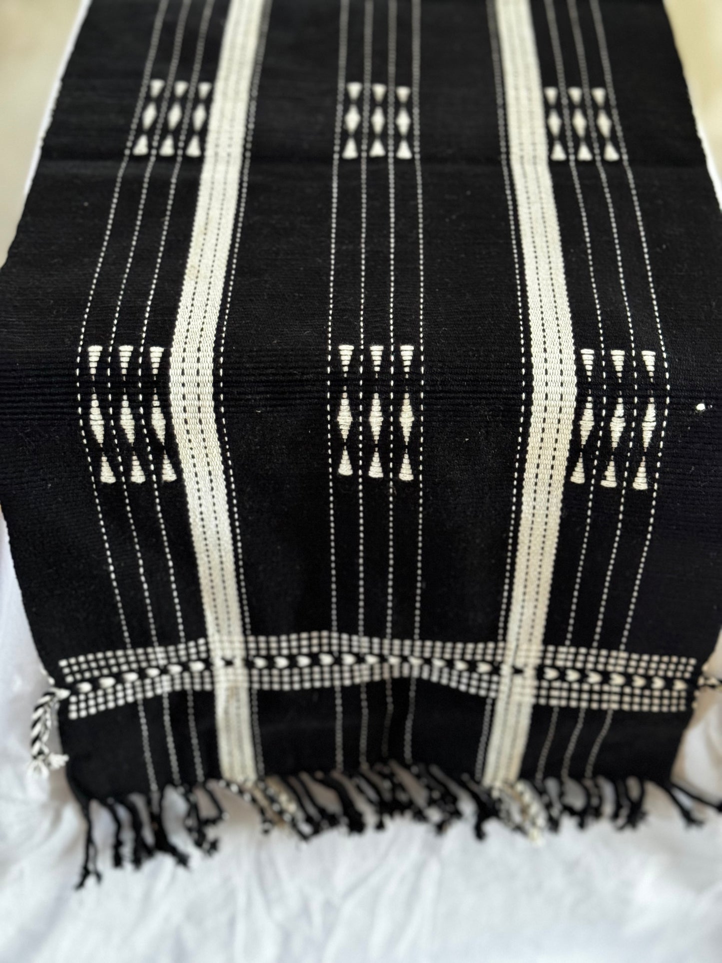 Handwoven thick cotton table runner from the looms of NorthEast India