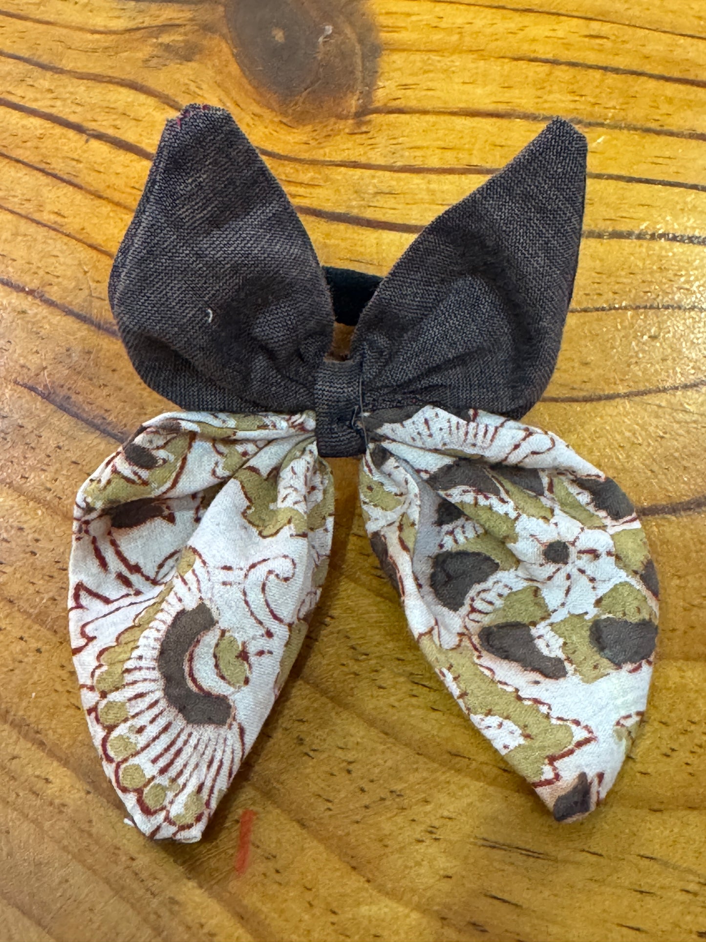 Hand crafted hair elastic rubber band upcycled from fabric scraps