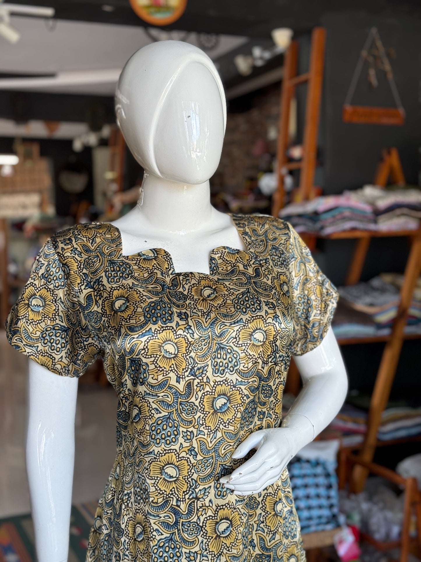 Mashru straight cuts kurti with Ajrakh hand block prints - click to see options