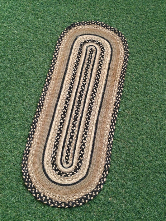 Jute handwoven oval mat - click to see colour options