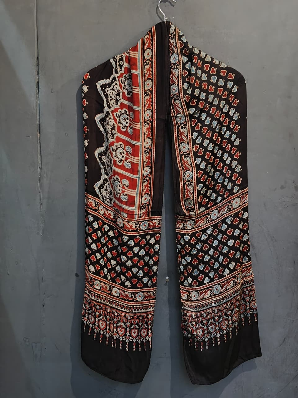 Ajrakh hand block printed soft modal stole - click to see colors and designs