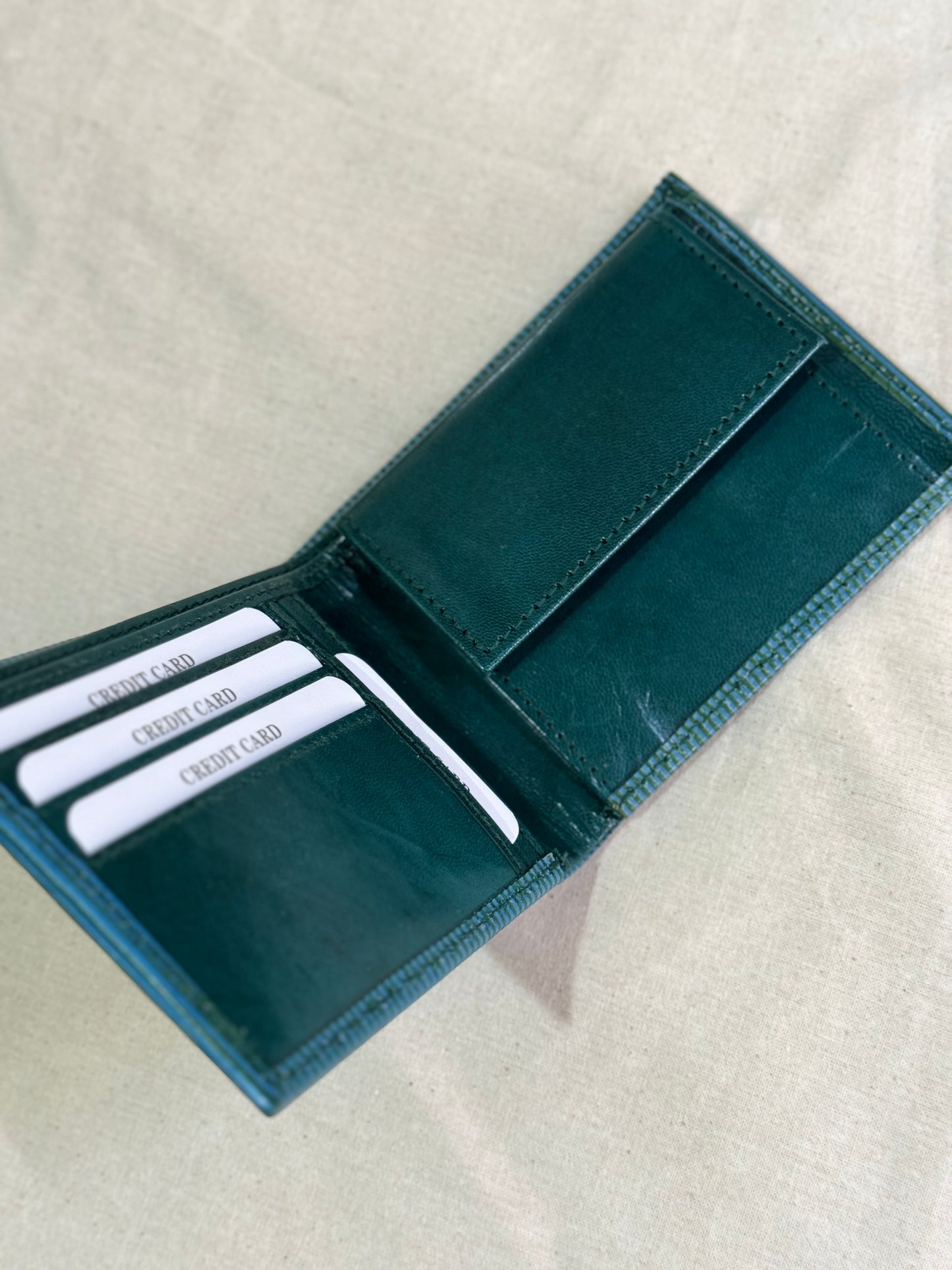 Mens foldable Leather hand crafted wallet
