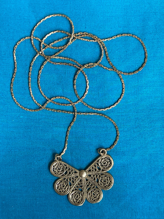 Flying wings pendant brass neckpiece