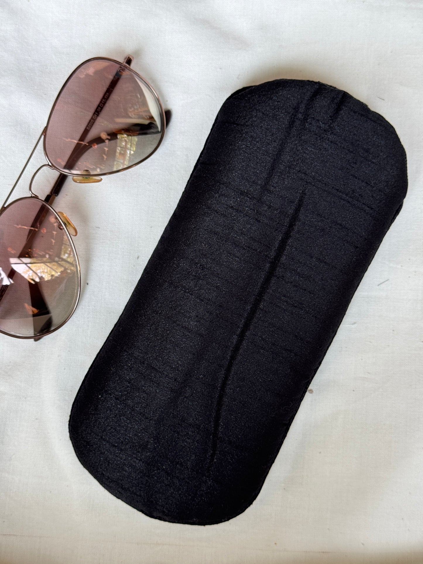 Embroidered fabric based foam lined spectacles case