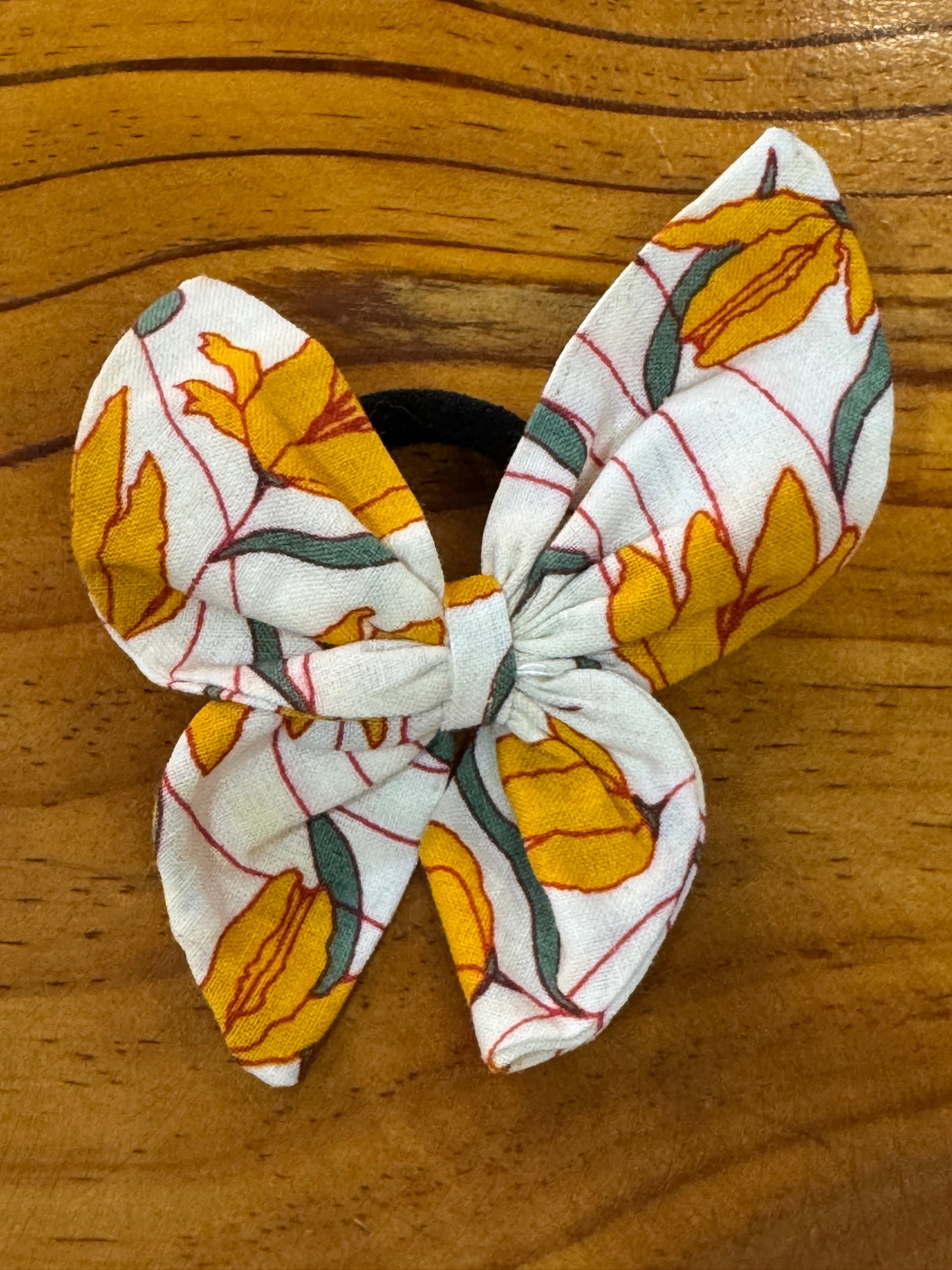 Hand crafted hair elastic rubber band upcycled from fabric scraps