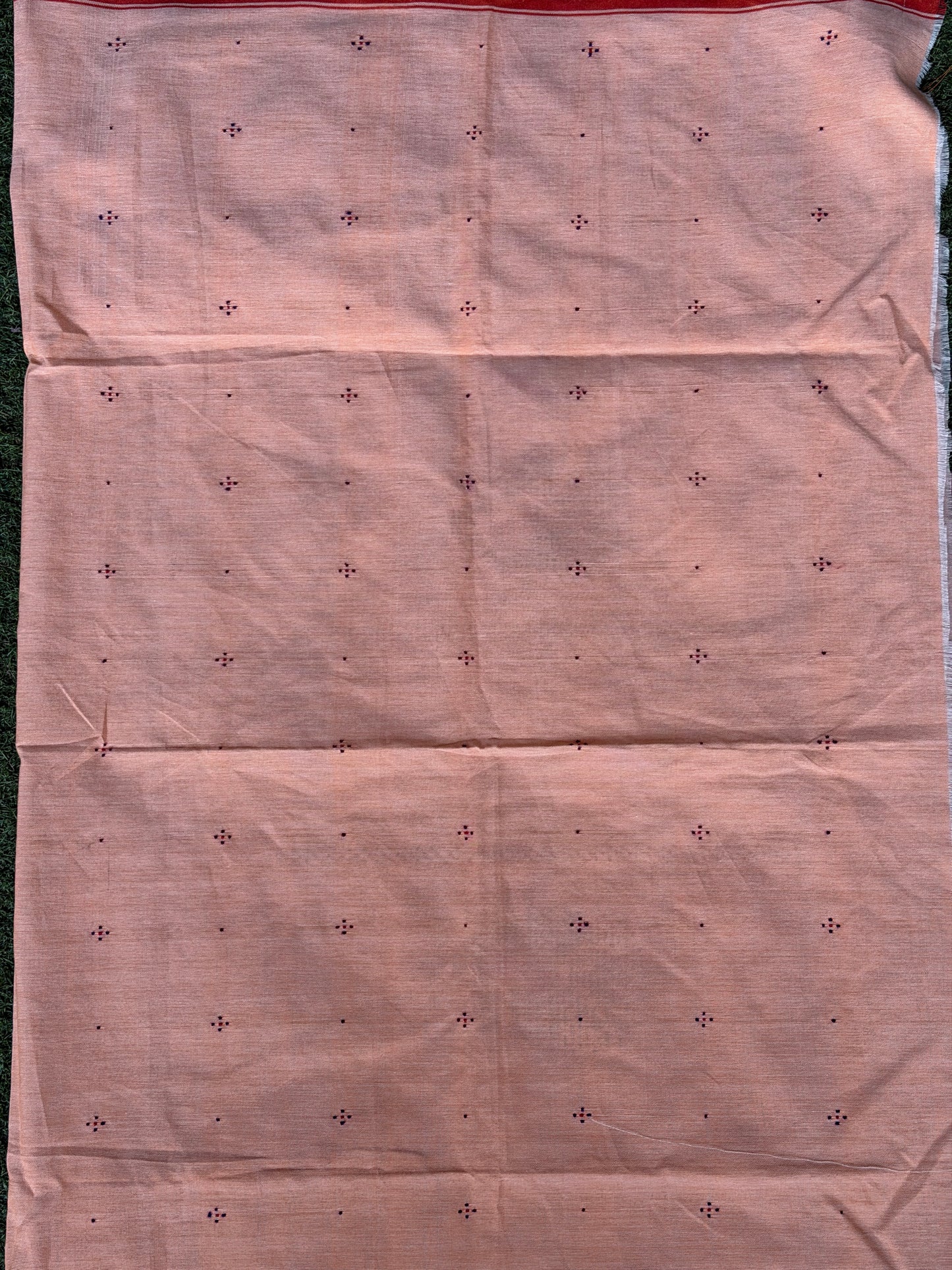 Peach Tangaliya handloom cotton unstitched blouse piece