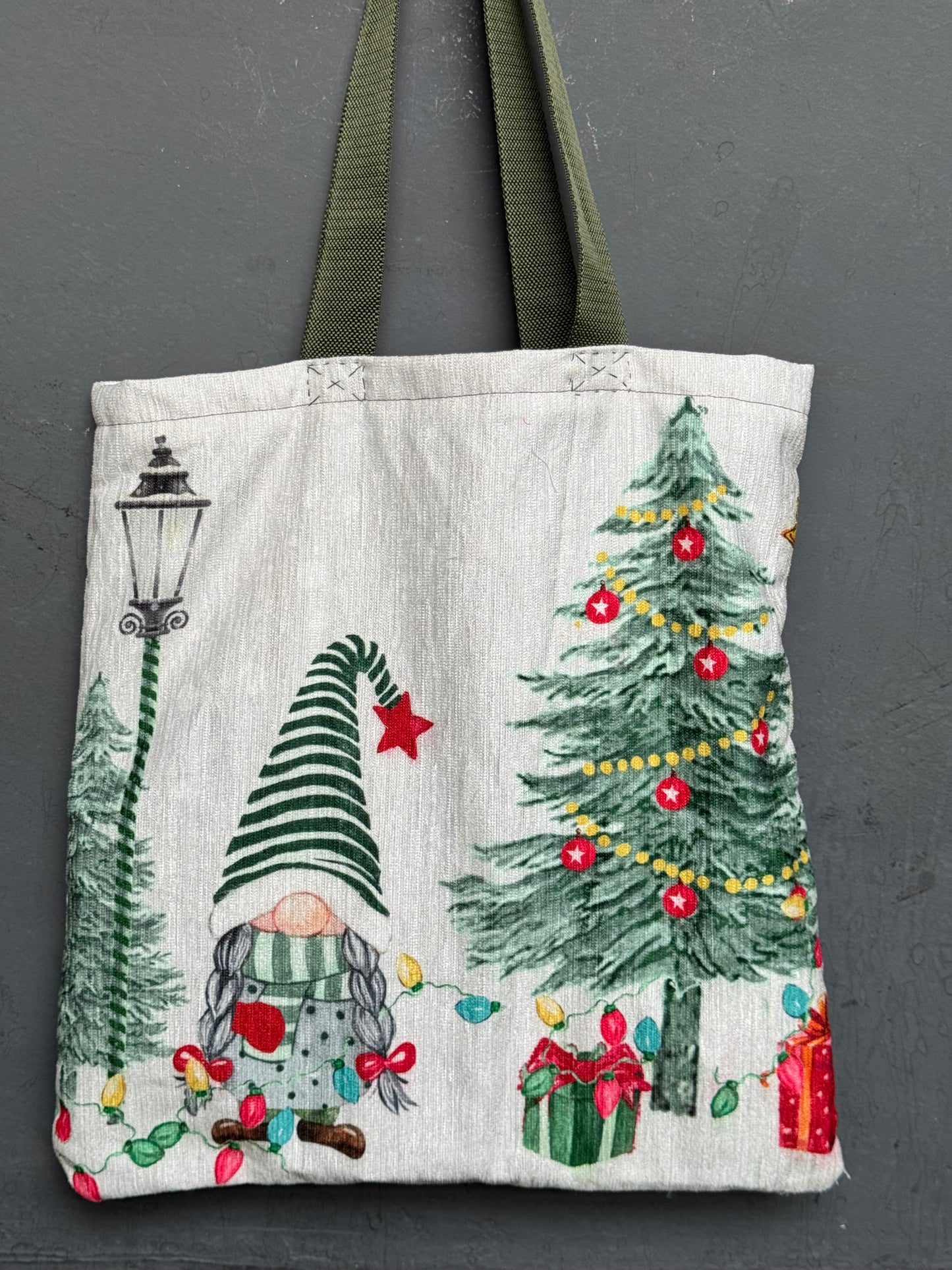 Christmas theme printed tote bag