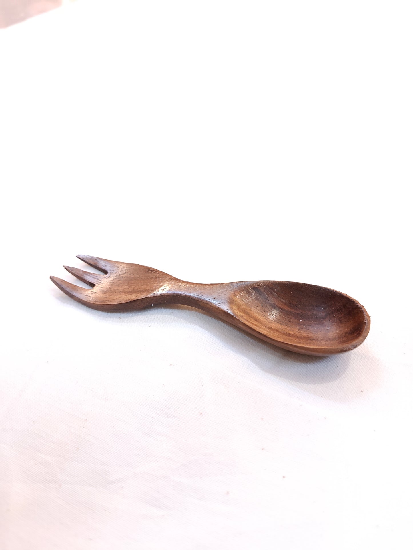 Wood spork - spoon cum fork