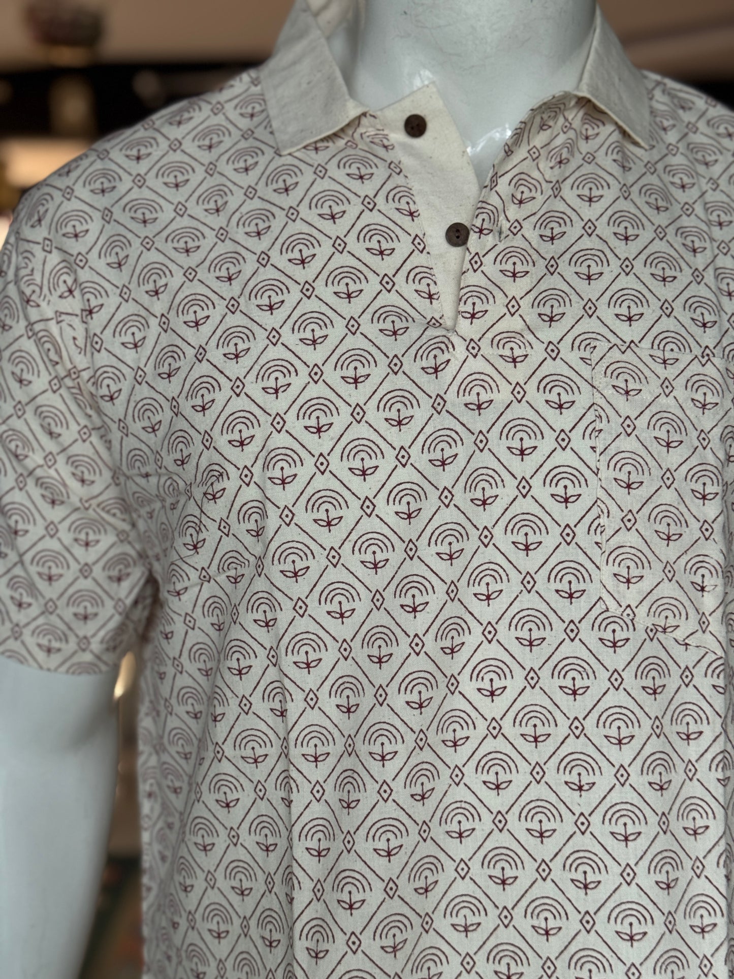 Freedom fabric tees - hand spun, hand woven printed cotton mens t-shirt