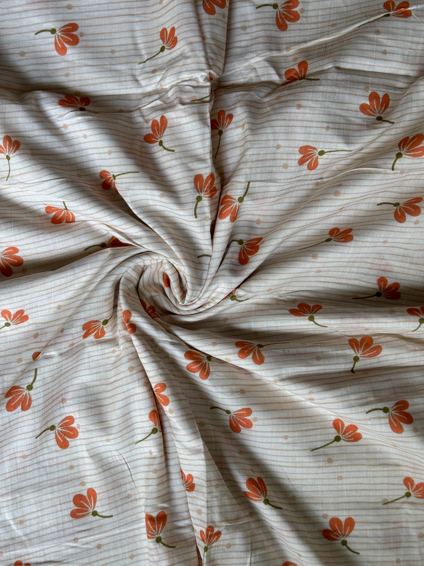 Digital printed cotton handwoven textured fabric