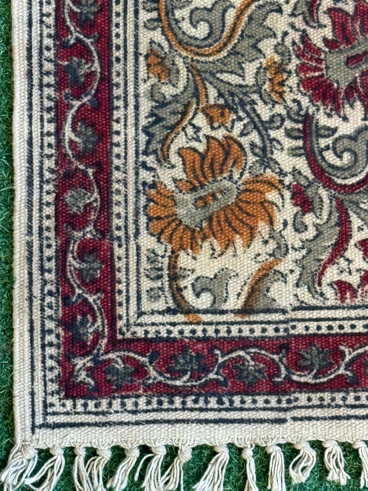 19 x 28 inches cotton Kalamkari hand block printed mat