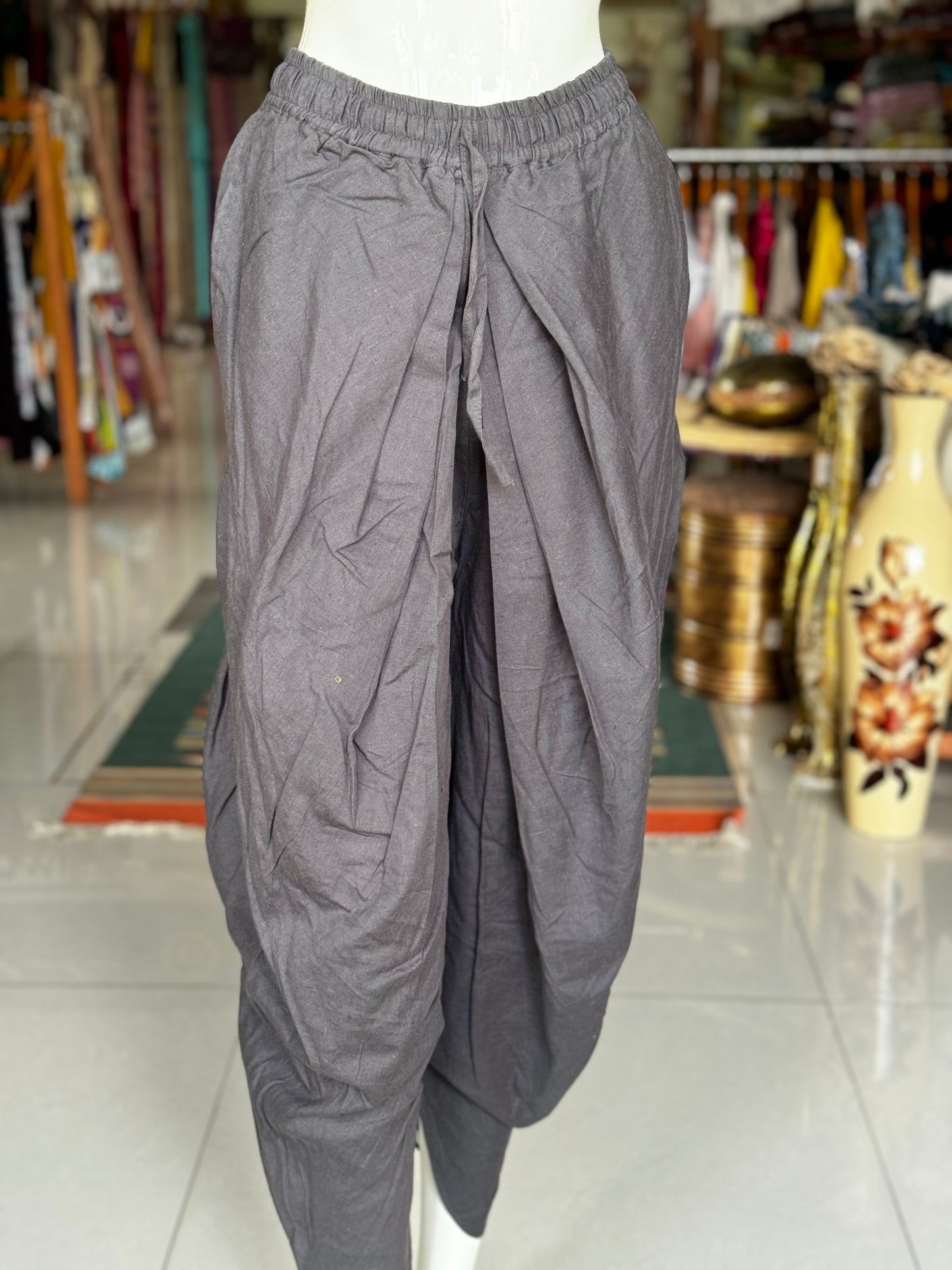 Grey cotton afghan / dhoti pants