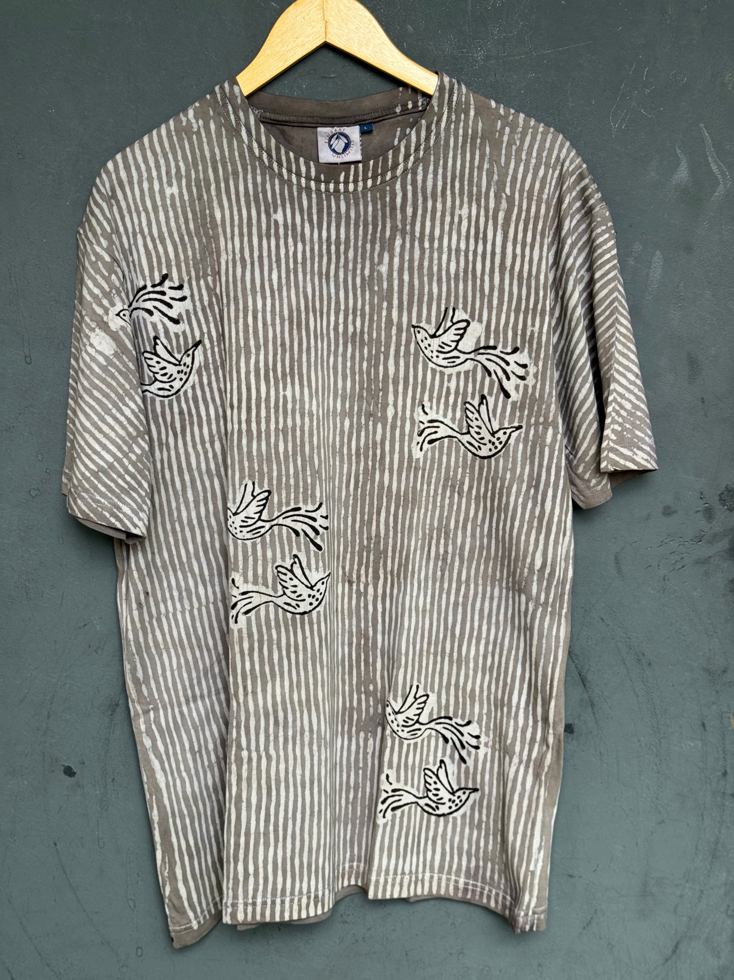 Quirky tees - hand block printed, natural dyed, mens cotton t-shirt
