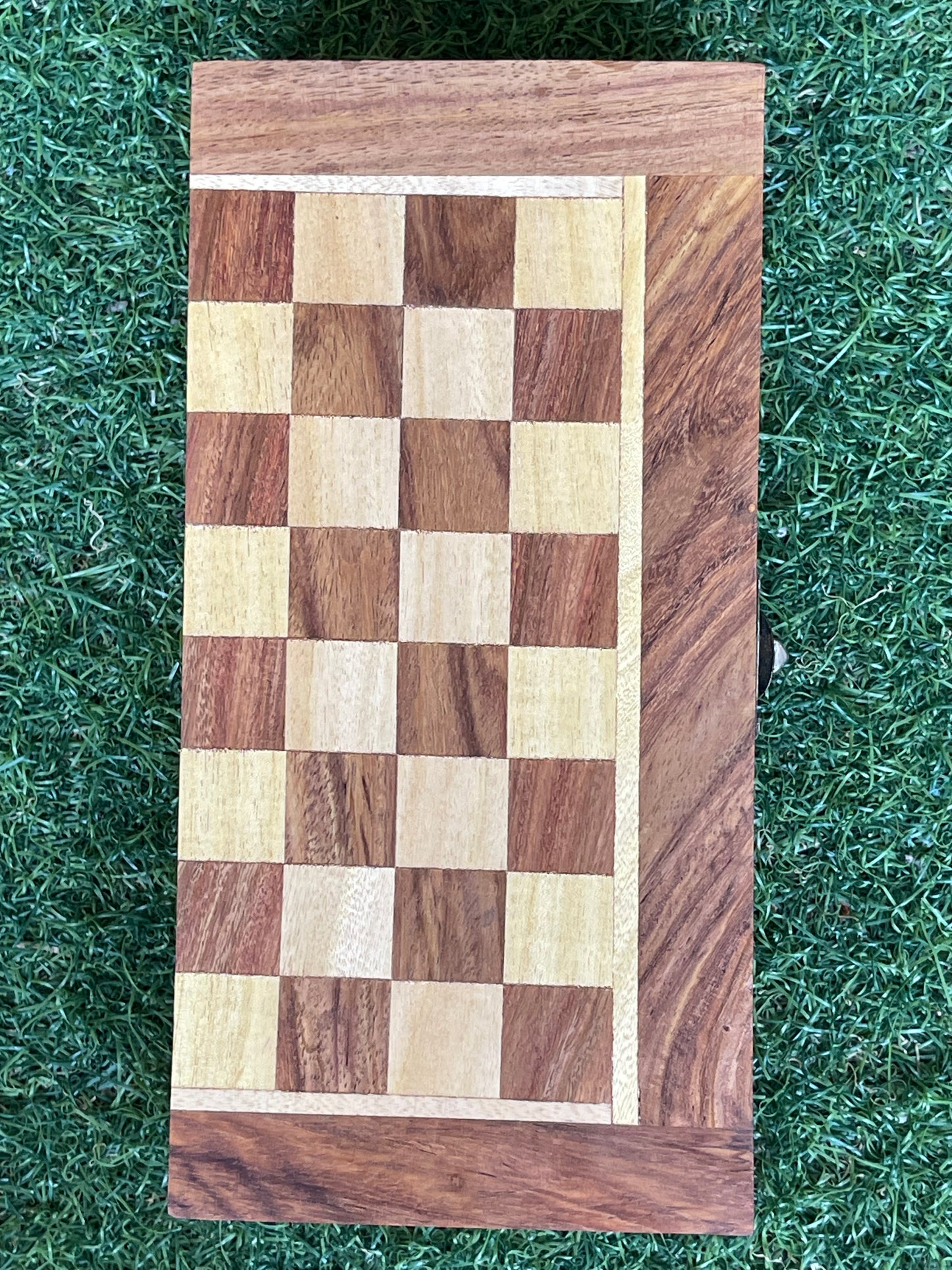 Chess game - handcrafted wooden box with magnetic pieces