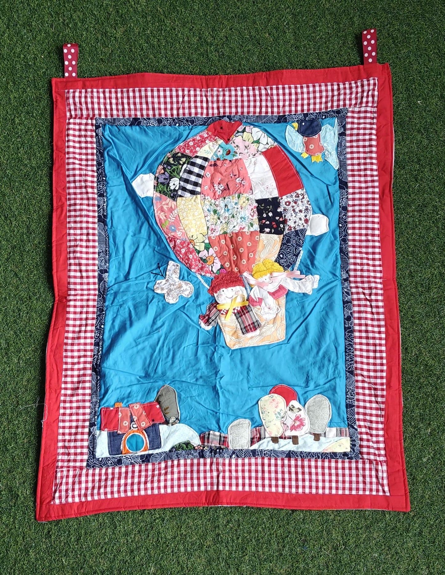 Patchwork cute hand made cotton quilts / play mats / wall decor for children - design options available