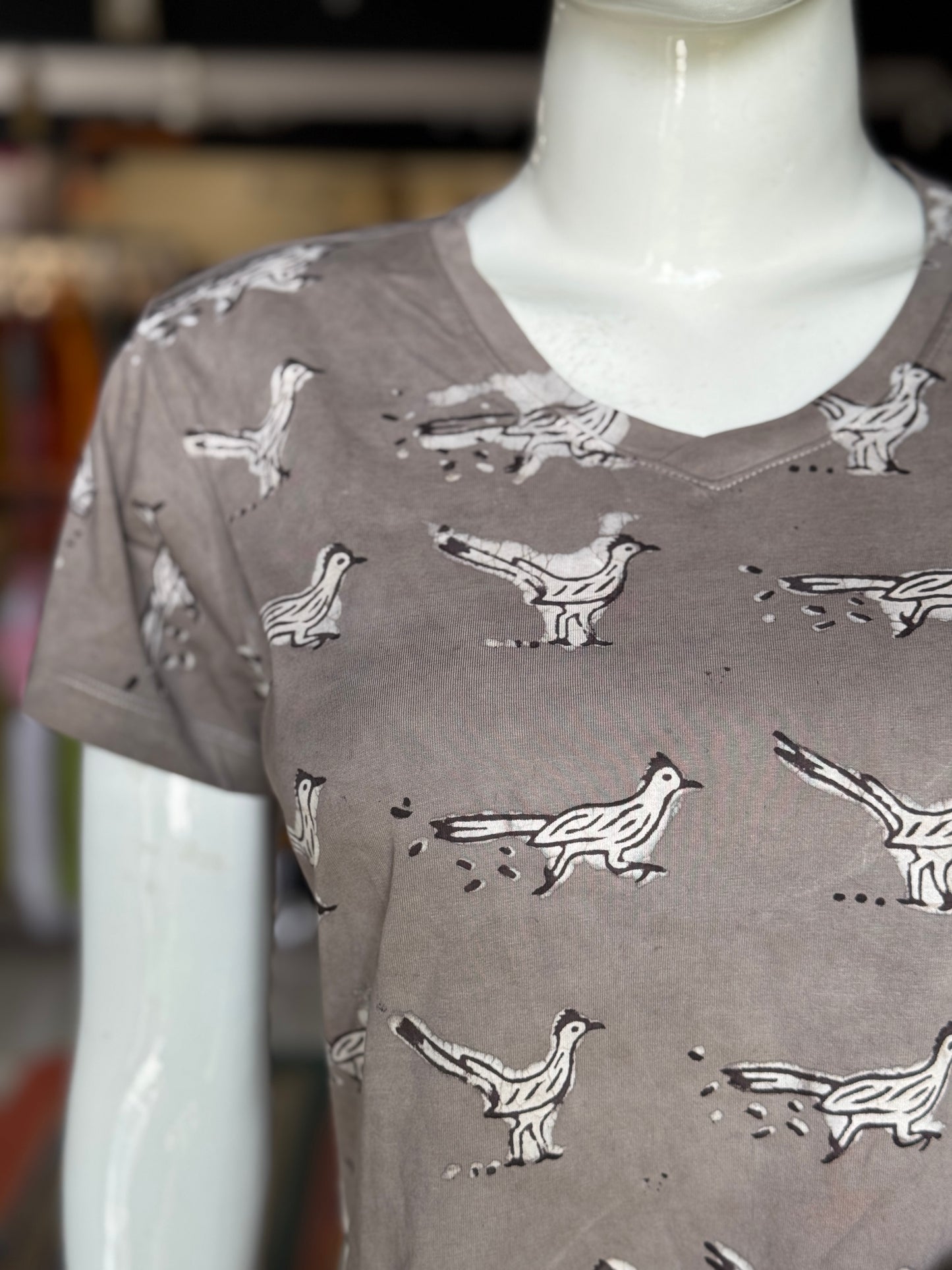Beautiful cut womens tees - cotton, hand block printed, natural dyed tshirt for women - multiple designs and sizes