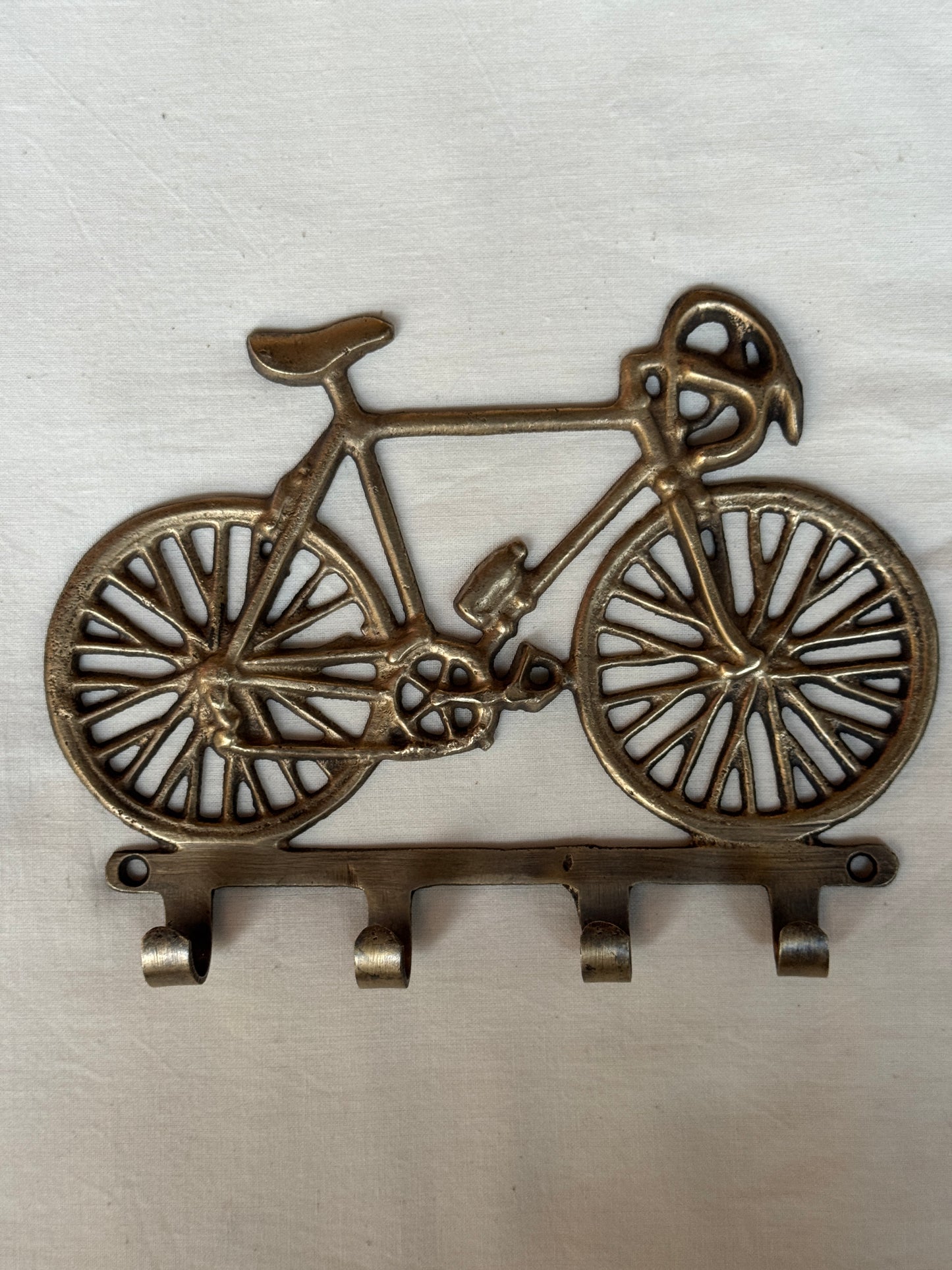 Bicycle - Brass key / coat hanger