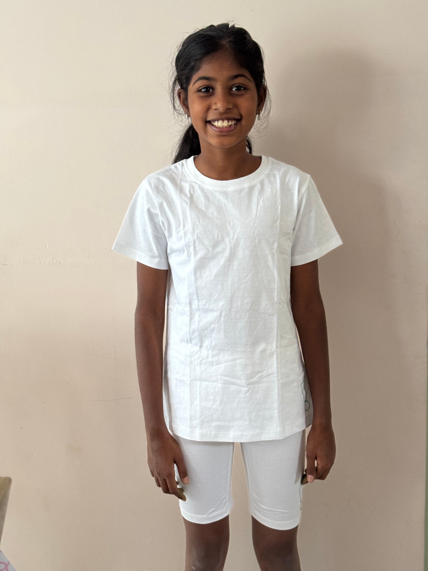 White Knit cotton unisex children’s tshirt