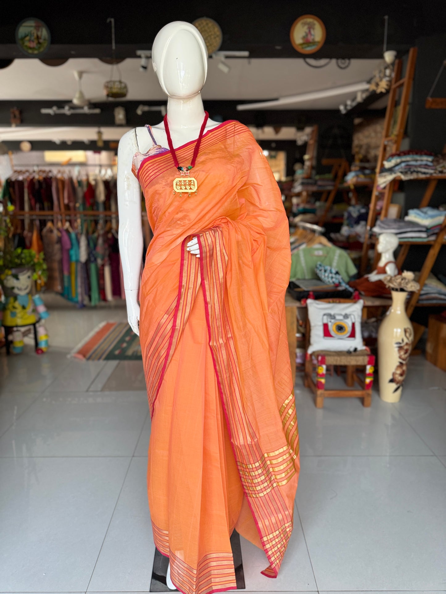 Soft hand woven cotton Venkatagiri saree