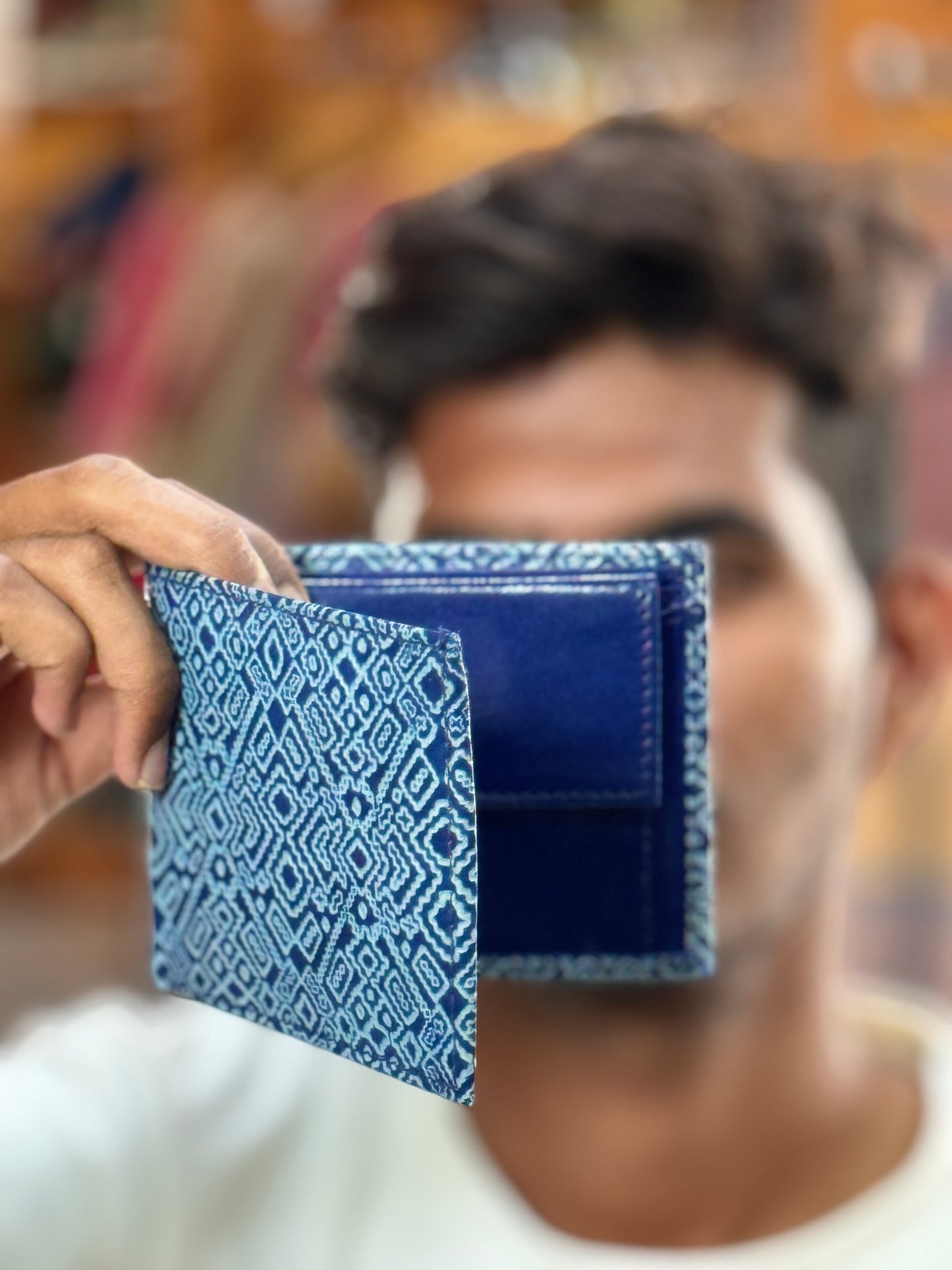 Mens foldable Leather hand crafted wallet