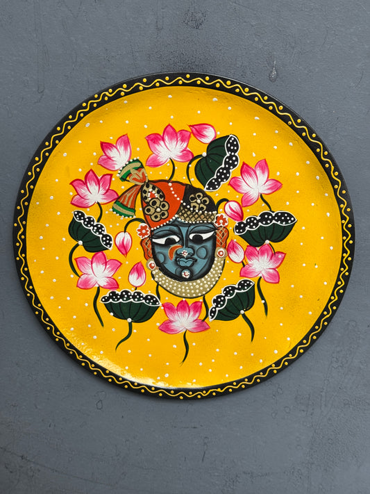 Wooden hand painted round wall plate - multiple designs available