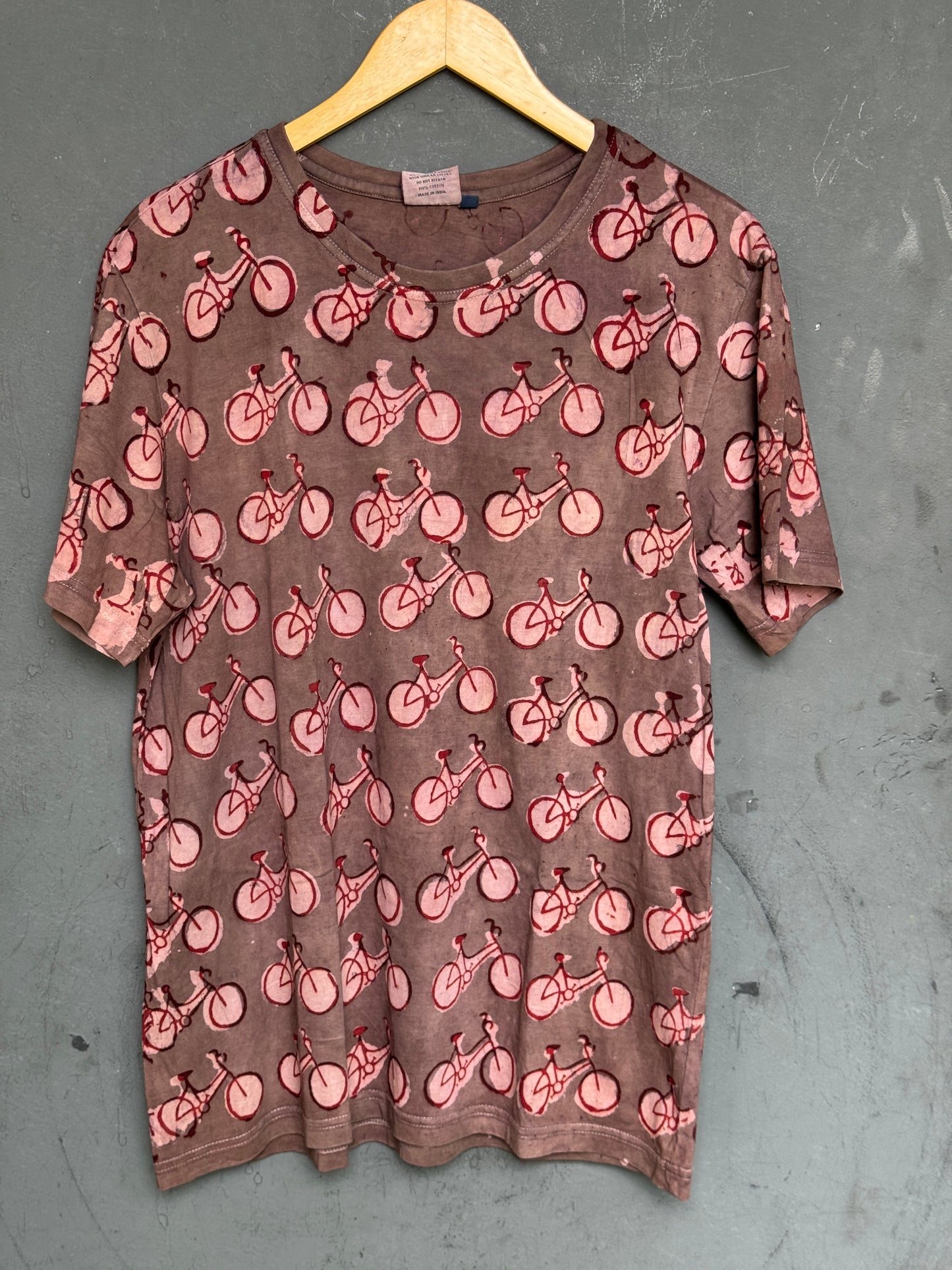 Quirky tees - hand block printed, natural dyed, mens cotton t-shirt
