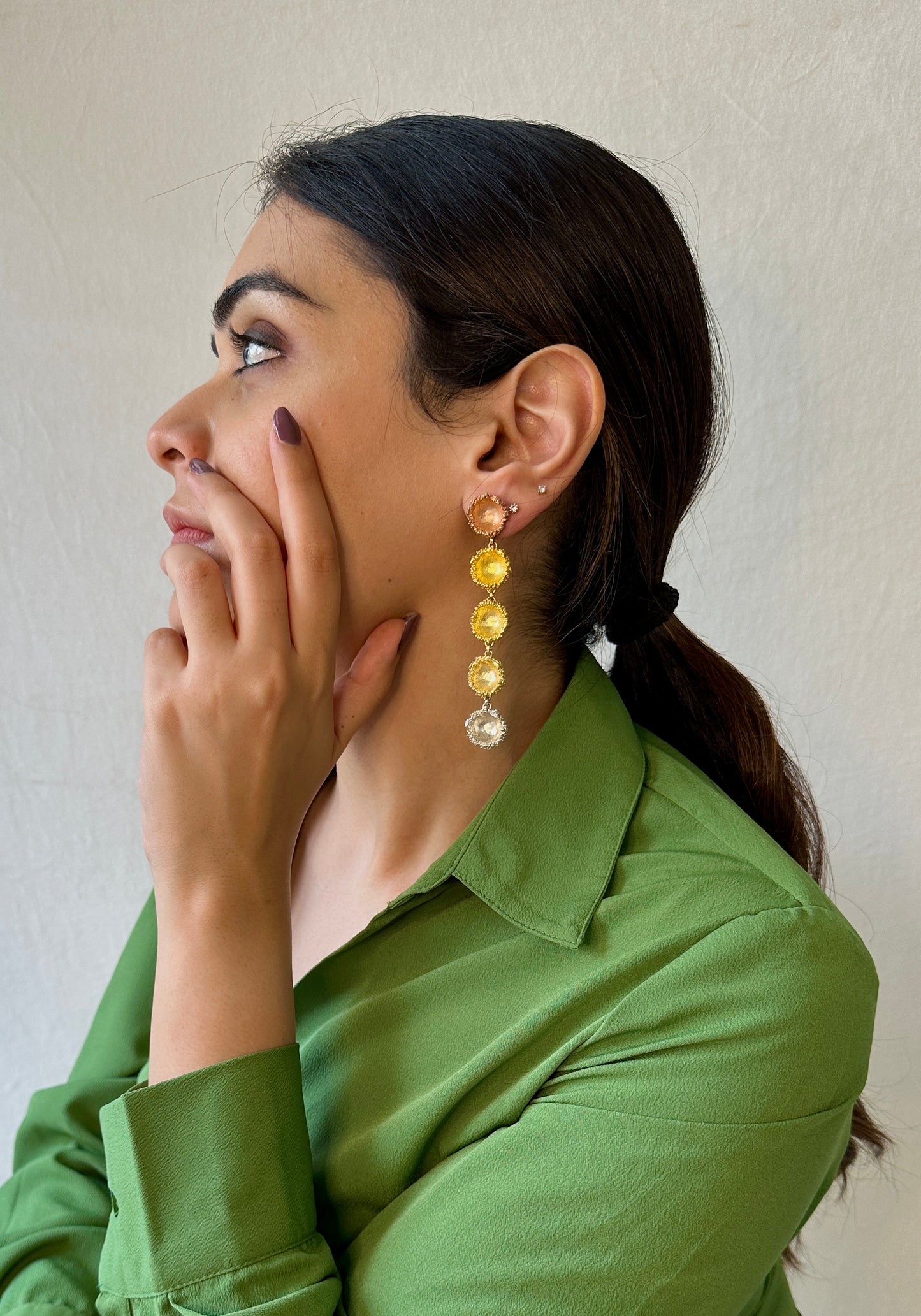 Rose, gold and silver plated designer earrings beautifully crafted in brass