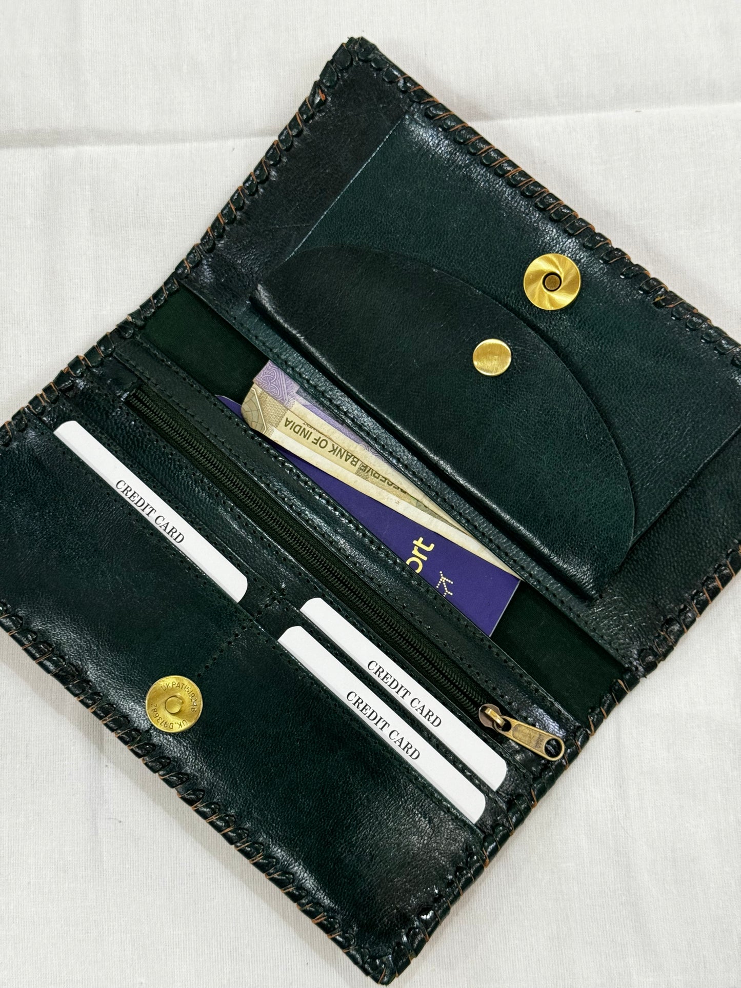 Leather hand crafted ladies wallet