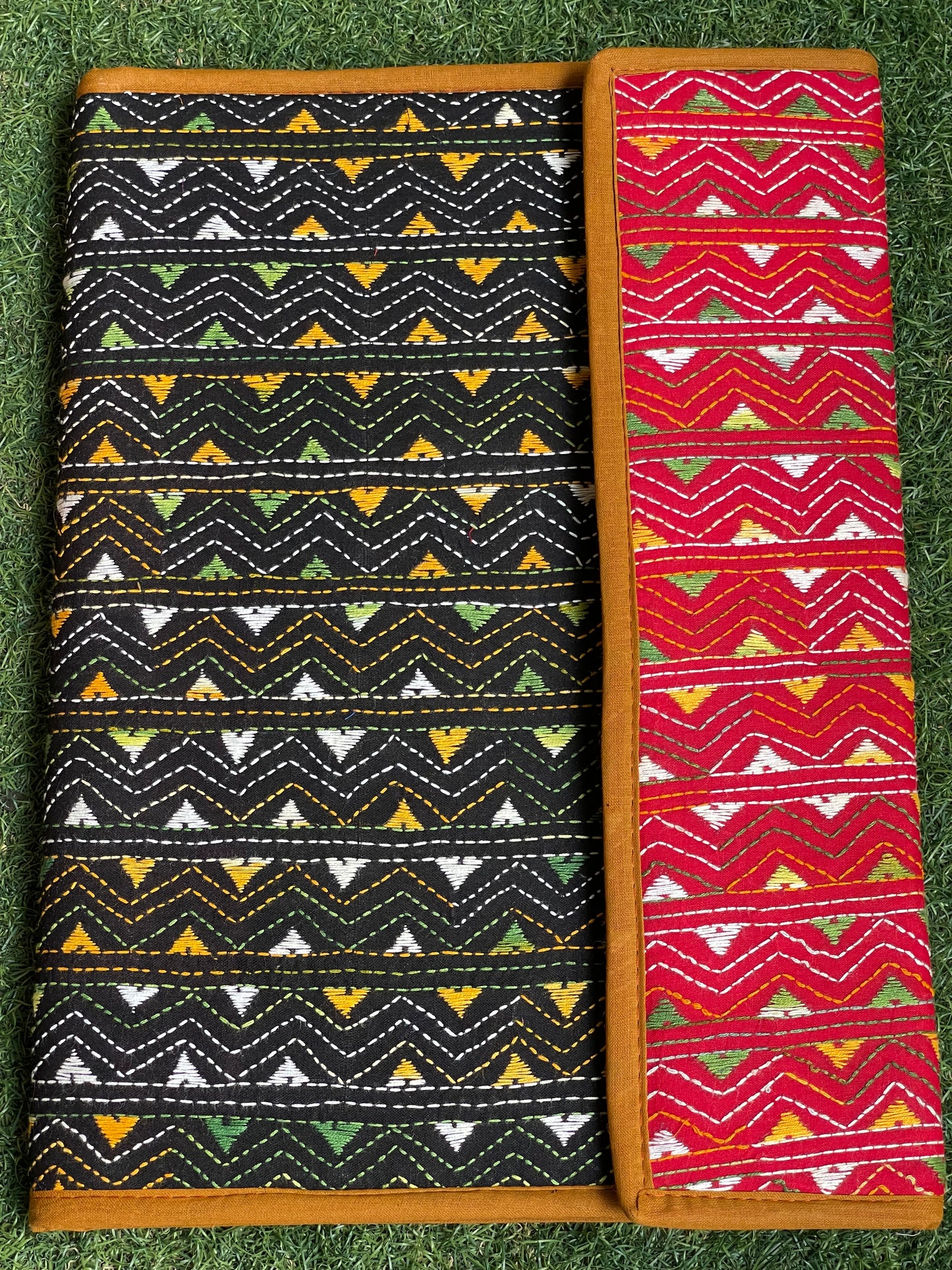 Kantha hand embroidered folder