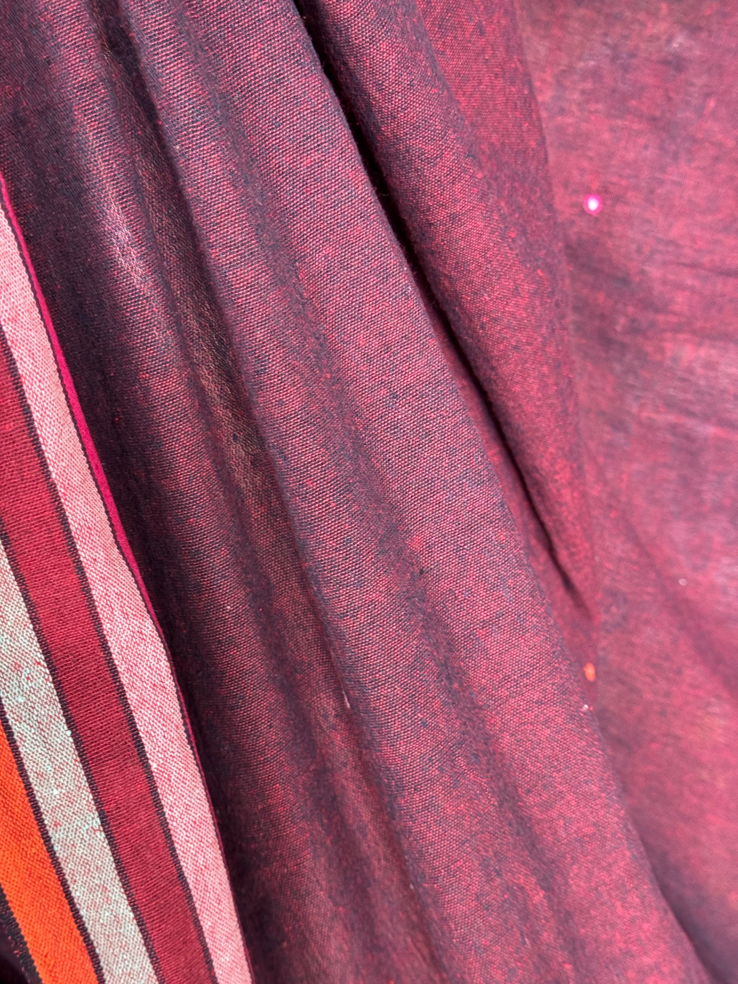 Kala cotton hand woven saree with mirror embroidery on palla and colorful borders - multiple shades available