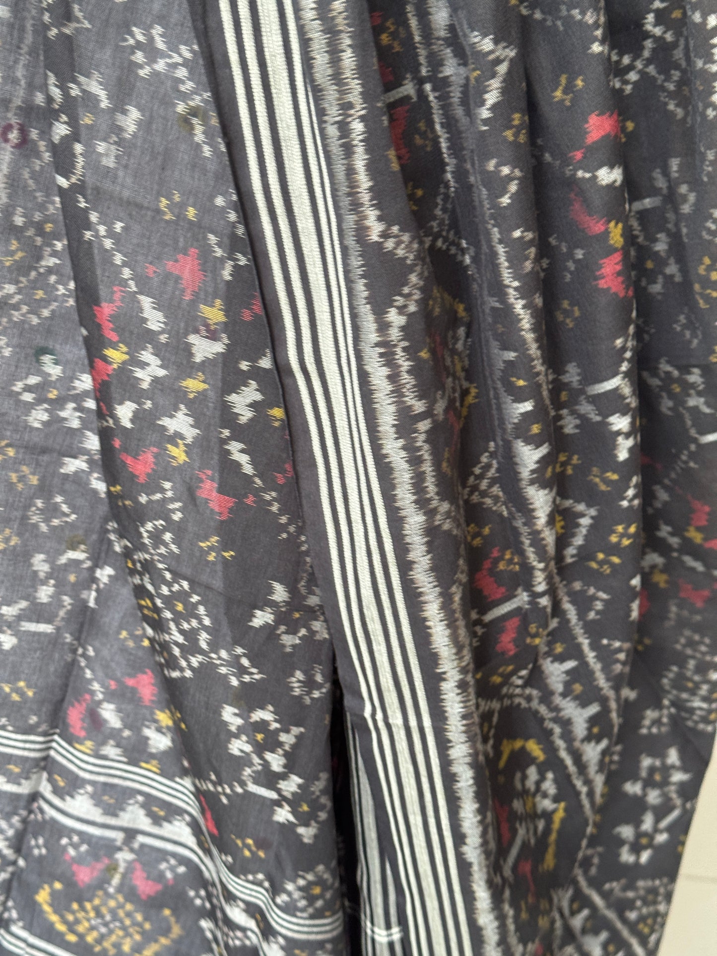 Black cotton handwoven ikat patola dupatta