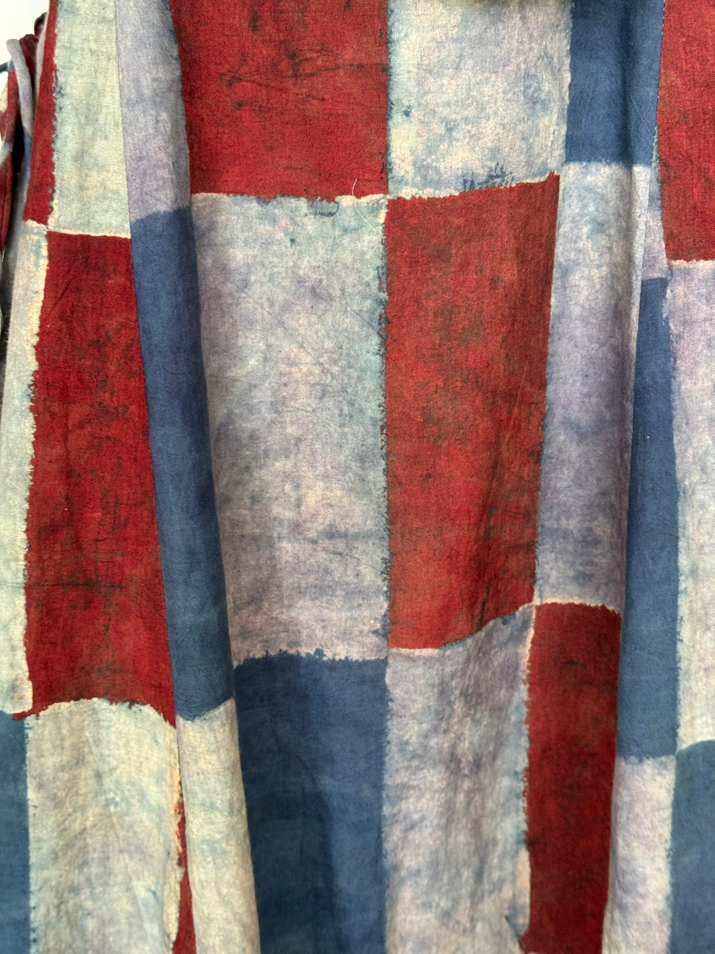 Ajrakh rectangles print side ties dress - cotton, natural dyed, hand block printed
