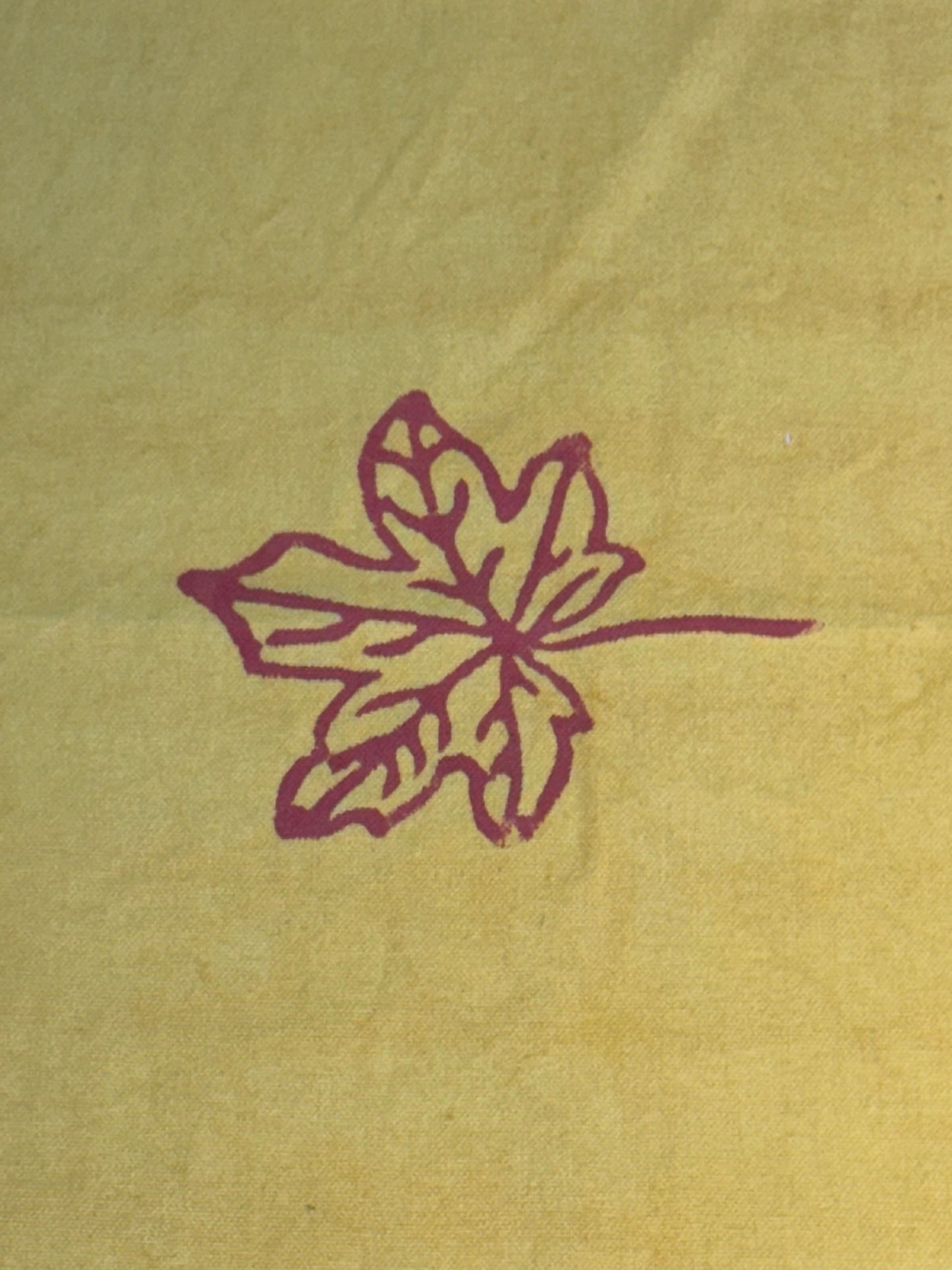 Hand block printed canvas table runner