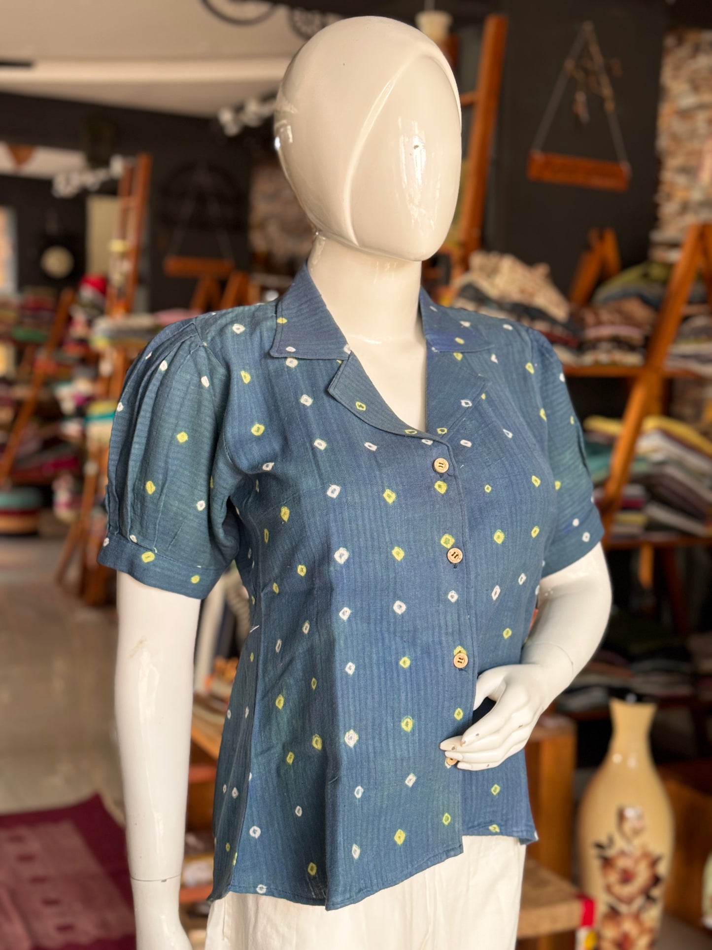 Bandini tie dye handwoven cotton shirt top